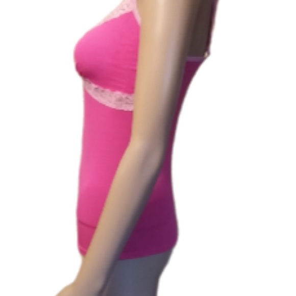 ⚡️SALE⚡️ PINK Victoria’s Secret PINK Spaghetti Strap Tank XS lace details - Picture 7 of 8